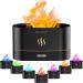 Flames aroma diffuser upgrade 7-color-light Diffuser essential oils humidifier humidifier fragrance oil diffuser for children at home office room fragrance or yoga-waterless automatic switch-off (black)