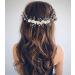 Unicra Flower Bride Wedding Hair Vine Silver Pearl Headpiece Bridal Headband Rhinestone Hair Accessories for Women and Bridesmaid - Buy Online on GoSupps.com