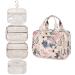 Hanging Toiletry Bag Travel Makeup Bag Cosmetic Organizer for Women and Girls (Beige Bird (Medium)) Beige Bird Medium