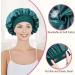 2pcs Silk Satin Bonnet for Curly Hair | Night Sleep Cap for Women - Black Blue - Buy Online on GoSupps.com