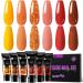 UR SUGAR Autumn Winter Poly Extension Gel Nail Set - 6 Fall Colours Including Maple, Pumpkin, and Glitter Red - Perfect for Halloween and Christmas Gifts Box for Women - Buy Online on GoSupps.com