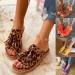 Shop Flat Plateau Sandals for Women | Fashionable Tassel Leather Comfortable Open Toe Gladiator Beach Sandals | Summer Style Non-Slip Outdoor Footwear - Oranje 43 - Buy Online on GoSupps.com