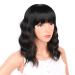 Ucubb Black Mixed Brown 14 Inch Short Wavy Bob Wig with Bangs - Shoulder Length Synthentic Heat Resistant Curly Hair Wig for Black Women - Buy Online on GoSupps.com