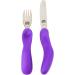 Nana's Manners Stage 3 Cutlery Set - Kids Knife & Fork Set | Ages 3 & Up | Easy-to-Grip Silicone Handles | Non-BPA Purple - Buy Online on GoSupps.com