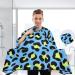 Waterproof Barber Cape - Blue Yellow Leopard Print Hair Cutting Bib for Men & Women | Unisex Cheetah Design - Buy Online on GoSupps.com