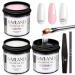 Saviland 3PC Builder Nail Gel Kit 3.53oz Clear & Light Pink & Milky White Hard Gel for Nails Kit with Gel Nail Brush Large Capacity Soak-off U V Nail Gel for Nail Extension & Repair for Salon Home