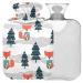 Naanle Christmas tree fox hot water bottle with reference warm and cold therapy Transparent hot water bottle 1l hot hot water bottle for bed handfoot warmer pain relief