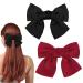 Loop hair clip 2 pieces women hair loops big loop hair clip French hair clip girls hair clips (black + red) black red