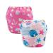 Alvababy swimming diapers 2 pieces of baby toddler infant Snap One size reusably adjustable 0-2 years of baby young girls sw09-10-de SW09-10 0-2 years (2 Pack)