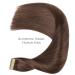 Buy WhenALIFE 20Pcs 50g 14-Inch Chocolate Brown Tape Extensions - Real Remy Hair Invisible Skin Weft Silky Straight #4 - Buy Online on GoSupps.com