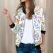 Shop Women s Light Floral Bomber Jacket | Casual Aviator Zip Summer Outwear - Green - Buy Online on GoSupps.com