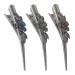 HOLLIHI Set of 3 Large Metal Alloy Alligator Sectioning Clips for Women and Girls - Pretty Strong Clamp Hair Pins Non-Slip Hair Grips Accessories for Thick Hair Silver Gray (Plum Blossom)