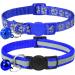 Taglory reflective cat collar with safety clasp and bell 2-piece adjustable collar cat kitten 15-20cm dark blue 15-20cm (2 pack) dark blue