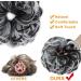 2 PCS Messy Bun Hair Scrunchies, Natural Black Mix Silver Grey - Updo Ponytail Hair Extension for Women | Hair Accessories - Buy Online on GoSupps.com