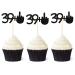 Gersoniel 24 Pieces 39 + 1 Cupcake Toppers Funny 40th Birthday Cupcake Picks Glitter Black Middle Finger Cake Toppers 40th Cupcake Decoration for Happy 40th Birthday Party Anniversary Decorations