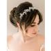 SWEETV Pearl Bridal Headband - Silver Crystal Leaf Tiara for Women | Wedding Hair Accessories - Buy Online on GoSupps.com
