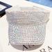 XYIYI Bling Rhinestone Sport Sun Visor Hat - Adjustable Summer Cap for Women & Girls - One Size White Rhinestone Visor - Buy Online on GoSupps.com