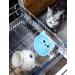 Ceramic Cat Bowls Set of 2 Blue - Raised, Tilted Design to Protect Cat's Spine, Prevent Vomiting - Stress-Free Feeding Solution for Male Cats - Buy Online on GoSupps.com