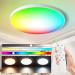 Fantictas RGB LED ceiling lamp Dimmable with remote control 24W 3200lm children's room lamp ceiling panel for bedroom living room children's room kitchen 3000k-6500k energy class f