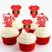 Keaziu 24 Pack Santa Baby Christmas Cupcake Toppers Picks Red Christmas cloth HoHoHo Celebrate Christmas Cupcake for Christmas Theme Birthday Party Cake Decorations Supplies Santa cloth - Buy Online on GoSupps.com
