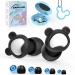 Kids Ear Plugs 2 Pairs(6-12 yrs) Reusable Noise Cancelling Earplugs Silicone Noise Sensitivity Ear Plugs for Children/Small Ears Ear Protection for Concerts/Flying/School/Playtime(Black+Blue)