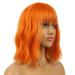 LANICE Short Bob Orange Wig with Bangs - Shoulder Length Loose Wavy Synthetic Hair for Cosplay and Parties (12inch) - Buy Online on GoSupps.com