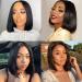 AliPearl Brazilian Straight Human Hair U Part Bob Wig - 10 inch, 180% Density, Natural Black - for Black Women - Buy Online on GoSupps.com