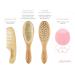 Ullabelle 4 Piece Wooden Baby Hair Brush and Comb Set - Soft Goat Hair - Prevents Cradle Cap - Pink - Registry Gift - Buy Online on GoSupps.com