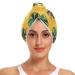 Green Fan Hair Towel 2 Pack Super Absorbent Hair Drying Towel Quick Dry Hair Turbans Head Towel with Button Twisty Wrap for Women Girls