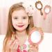 Geetery Vintage Oval Handheld Mirror Set - Antique Cosmetic Aesthetic Makeup Mirrors with Embossed Flower Design in Gold & Pink for Girls and Women - Buy Online on GoSupps.com