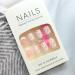 Buy French Tip Press on Nails - Glossy Square Short Fake Nails with White Striped Design | 24 Pcs Reusable Acrylic Nails for Women & Girls - Fast International Shipping - Buy Online on GoSupps.com