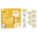Gillette Venus ComfortGlide Coconut with Olay Women's Razor + 8 Razor Blade Refills Lubrastrip with A Touch of Vitamin E 2 Flexible Gel Bars For A Comfortable Shave