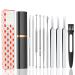 9 PCS Blackhead Remover Tools & Ear Pick Earwax Removal Kit  Pimple Popper Tool Kit  Professional Stainless Blackhead Extractor Tools & Ear Cleansing Tool Set with Cleaning Brush and Storage Box 9 PCS Tools Set