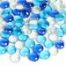 FUTUREPLUSX Flat Glass Marbles 5Lb, 500PCS Premium Blue Mixed Color Flat Gems Decorative Glass Stones Vase Filler Beads Table Scatter Decor Multicolor