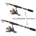 Soougayilang 2.4m Telescopic Fishing Rod & Spinning Roller Combo Carbon Fiber for Salt & Fresh Water Durable & Portable with Carrying Bag - Buy Online on GoSupps.com