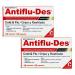 ANTIFLU-DES Cold and Flu Symptoms Relief Fever Reducer 2 Pack of 12 Caps Each 2 Boxes