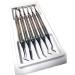MYDLO Dental Composite Non-Stick Filling Instrument Kit In Stainless Steel Cassette (6 Pieces Blue Plasma Coated)