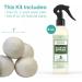 Azuna LaundryFresh Dryer Ball Kit | Organic Wool Dryer Balls - All-Natural Fabric Softener Eco-Friendly Dryer Sheet Alternative | Reusable & Long Lasting Reduces Wrinkles - Buy Online on GoSupps.com