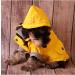 Medium Yellow Dog Raincoat Jacket with Zip-Up Hoodie | Water Resistant Stylish Dog Raincoats - Buy Online on GoSupps.com