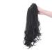 Clip In Ponytail Braid Hair Extension - 45cm Dark Black Claw-On Straight to Wavy Hairpiece - Buy Online on GoSupps.com