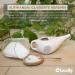 Ceramic Neti Pot with Gold Mandala Design for Nasal Rinse - Cream/Gold Color - Buy Online on GoSupps.com