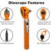 Cross Canada 11-092 Physician Fiber Optic LED Pocket Otoscope Diagnostic Set Professional Otoscope for Physician Medical Student Nursing Student Doctor Nurse (Tangerine) - Buy Online on GoSupps.com