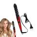 Curling Iron Wand Portable Curling Iron Hair Straightener and Curler 2 in 1 Automatic Hair Curler Curling Wand for Girls and Women Red US