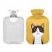Hot Water Bottle 2L with Cover Cute Black Cat Face Hot Water Bottle for Pain Relief Hand Feet Warmer Winter