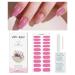 Bright Pink Gel Nail Strips KALEFUL Semi Cured Gel Nail Stickers Nail Art Decoration Design Supplies