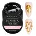 Makartt 3D nail art foil glue 8g transfer film nail UV gel film transfer gel for 3D gel nail art charm nail films linear / shell / ripple-design nail studio DIY-UV lamp 3d nail art foil gel