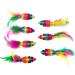Chiwava 24PCS 5 Rattle Cat Toys with Feather Rainbow Rope - Interactive Mouse Kitten Toy - Buy Online on GoSupps.com