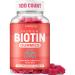 Biotin Gummies for Hair Growth | Max Strength Biotin 10000mcg Prevents Thinning and Loss | Chewable Biotin Supplement for Women Men and Kids | 100 Count Vegan Hair Gummies for Hair Skin and Nails