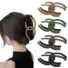 4 Pack Medium Large Hair Claw Clips for Women & Girls Unique Claw Clips for Thin Hair for 3.5 inch Non-slip Matte Hair Jaw Clips for Hair Strong Hold Jumbo Claw Clips for Long Hair(Neutral) Black green brown khaki