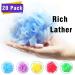 20pcs Mini Shower Loofahs Exfoliating Pouf Bath Sponge Bulk Lot - Assorted Colors for Baby Shower - Buy Online on GoSupps.com